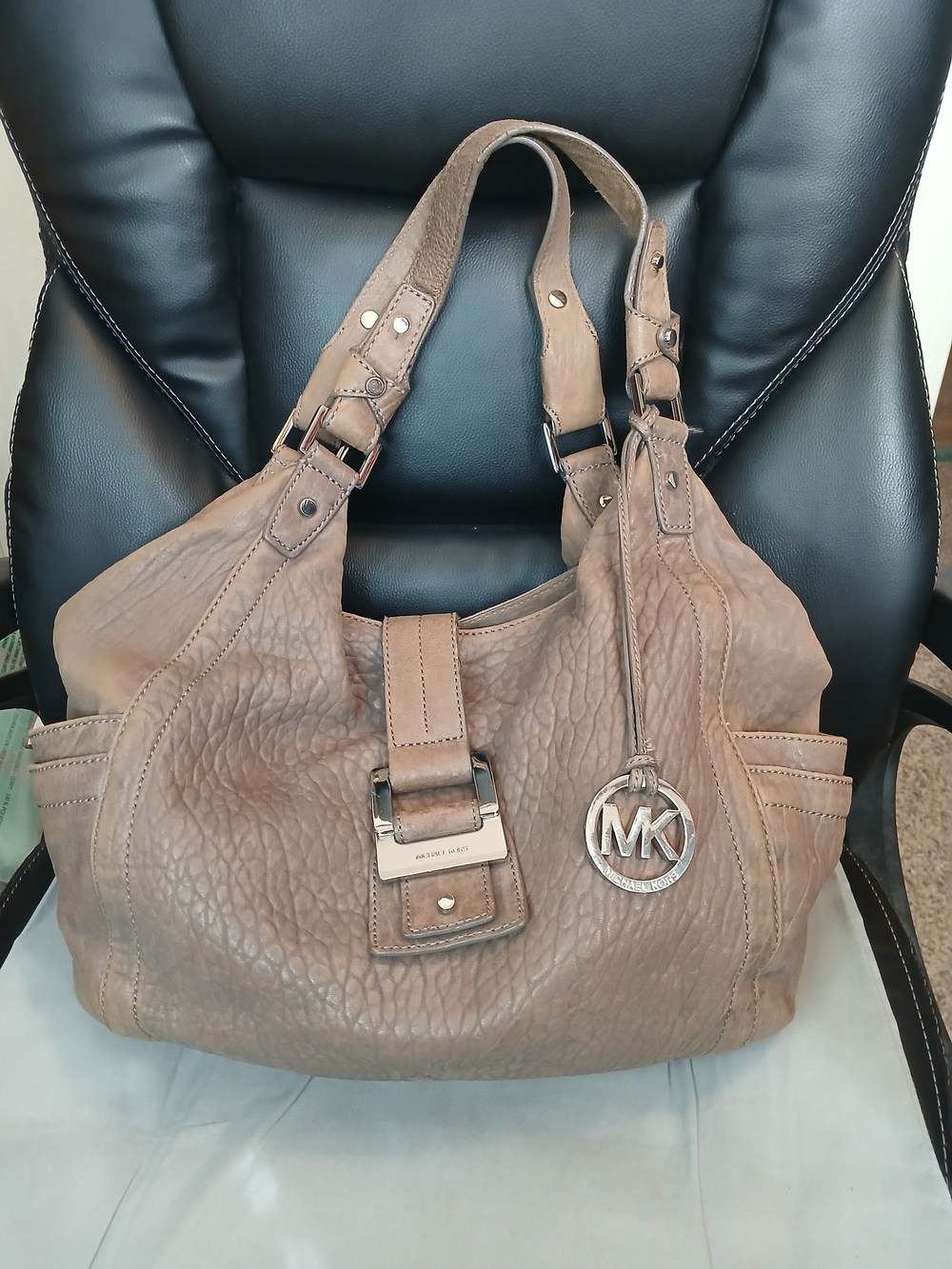 Michael Kors Brown Leather Hobo Bag
